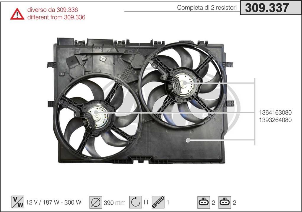 AHE 309.337 Hub, engine cooling fan wheel 309337
