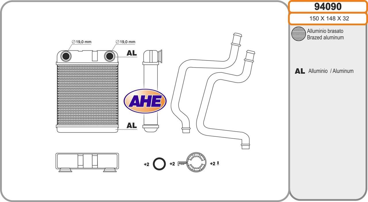 AHE 94090 Heat exchanger, interior heating 94090
