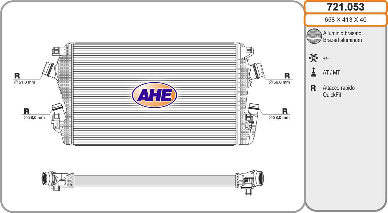 AHE 721.053 Intercooler, charger 721053