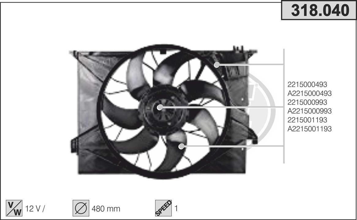 AHE 318.040 Fan, radiator 318040