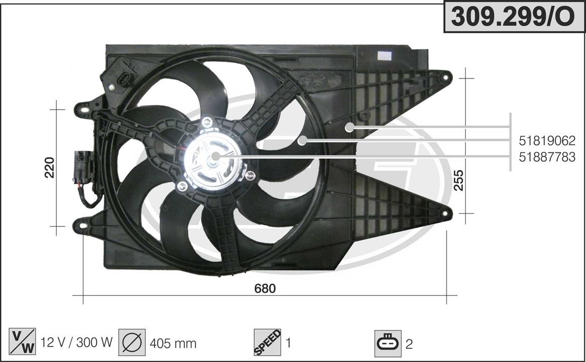 AHE 309.299/O Hub, engine cooling fan wheel 309299O