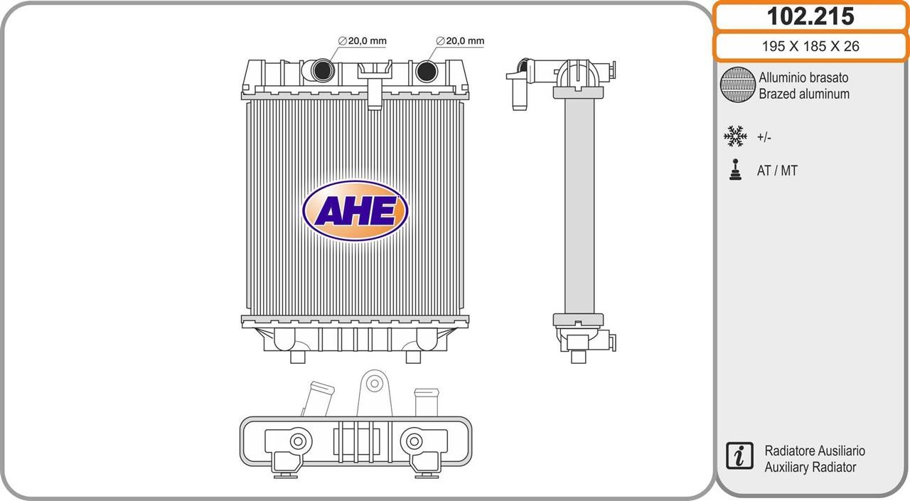 AHE 102.215 Radiator, engine cooling 102215