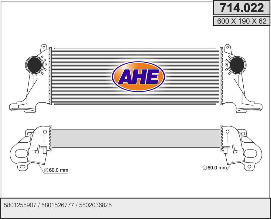 AHE 714.022 Intercooler, charger 714022