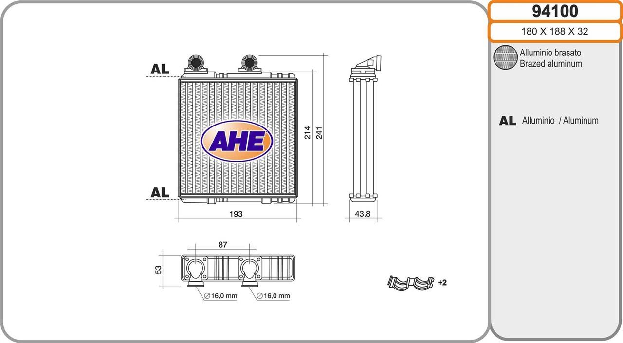 AHE 94100 Heat exchanger, interior heating 94100