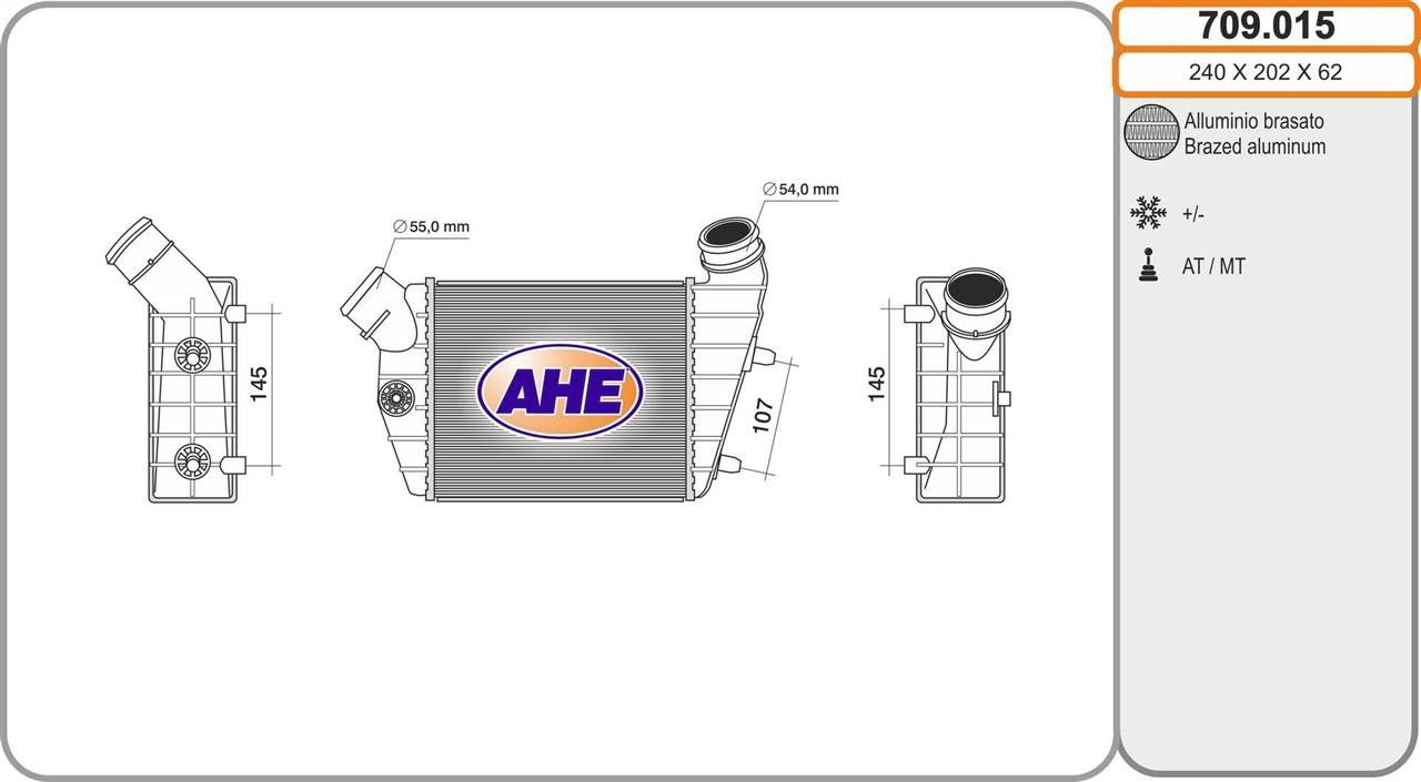 AHE 709.015 Intercooler, charger 709015