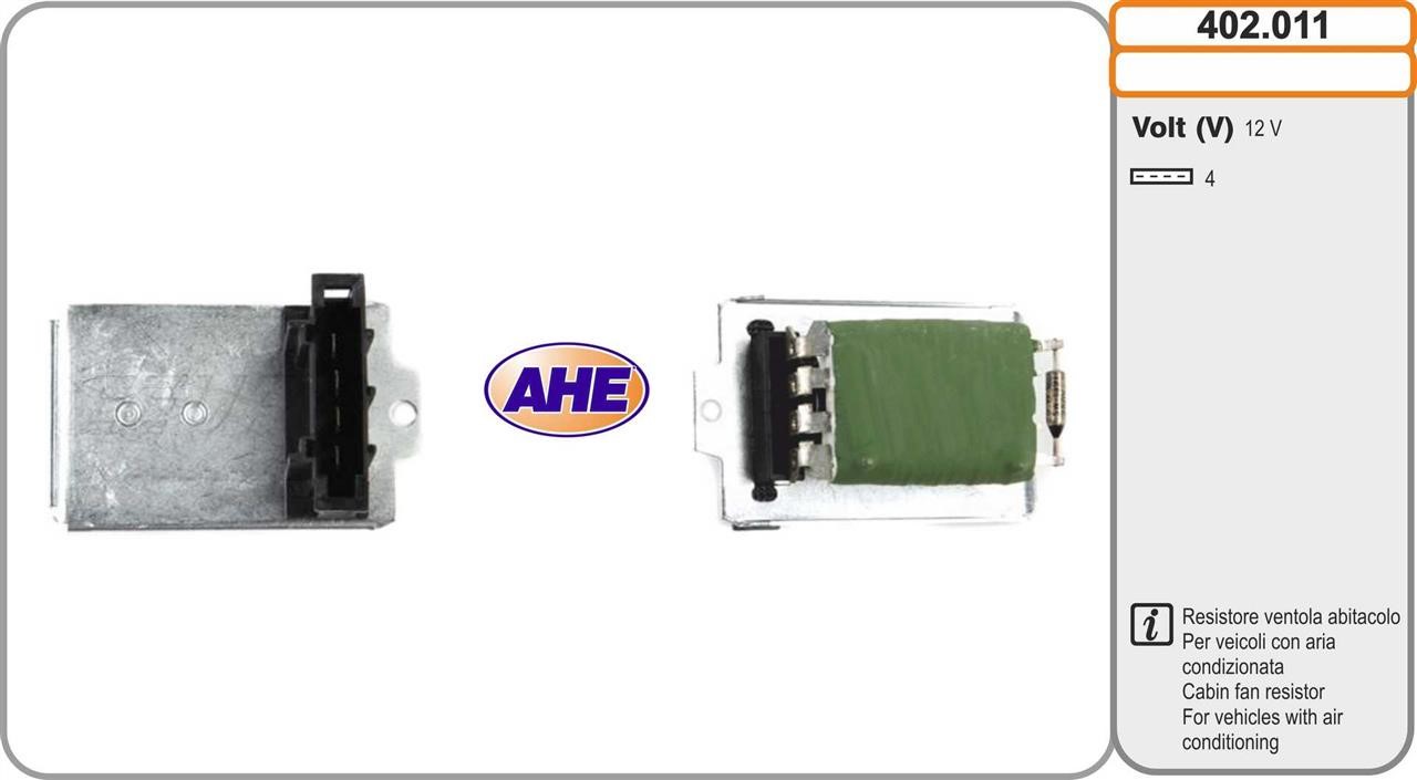 AHE 402.011 Pre-resistor, electro motor radiator fan 402011