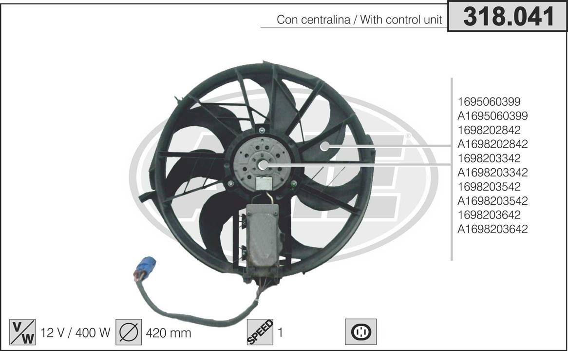 AHE 318.041 Fan, radiator 318041