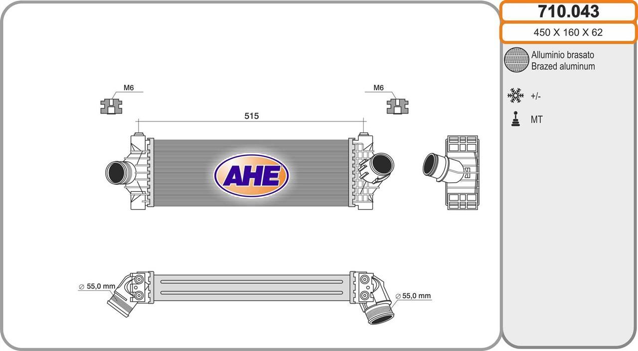AHE 710.043 Intercooler, charger 710043