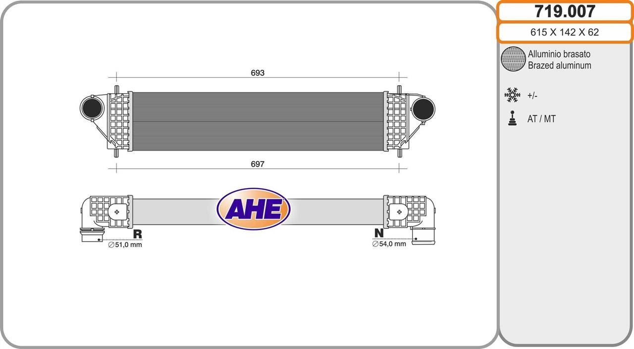 AHE 719.007 Intercooler, charger 719007
