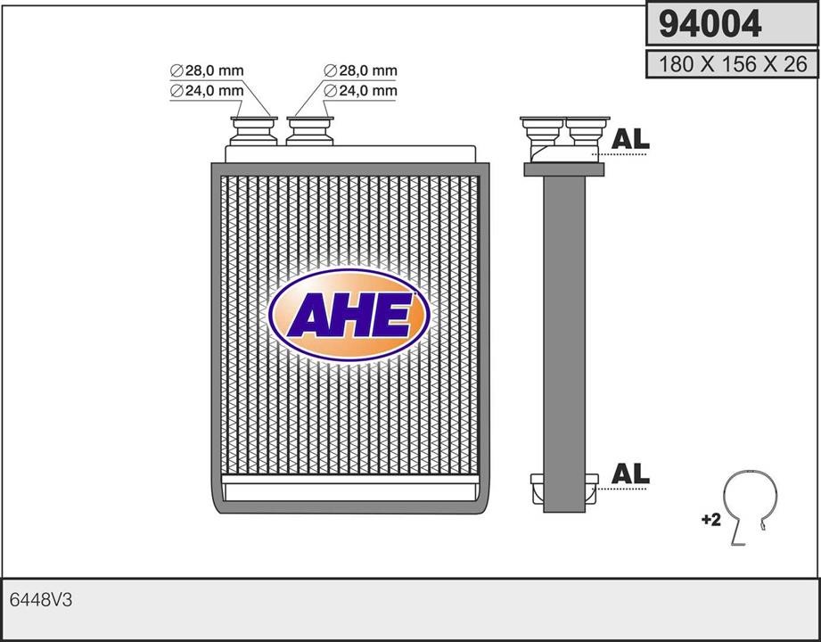 AHE 94004 Heat Exchanger, interior heating 94004