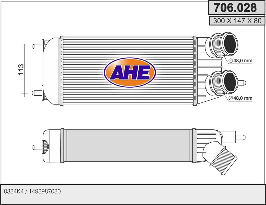 AHE 706.028 Intercooler, charger 706028