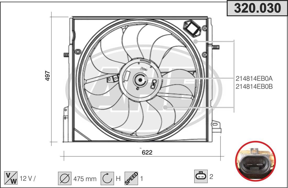 AHE 320.030 Fan, radiator 320030