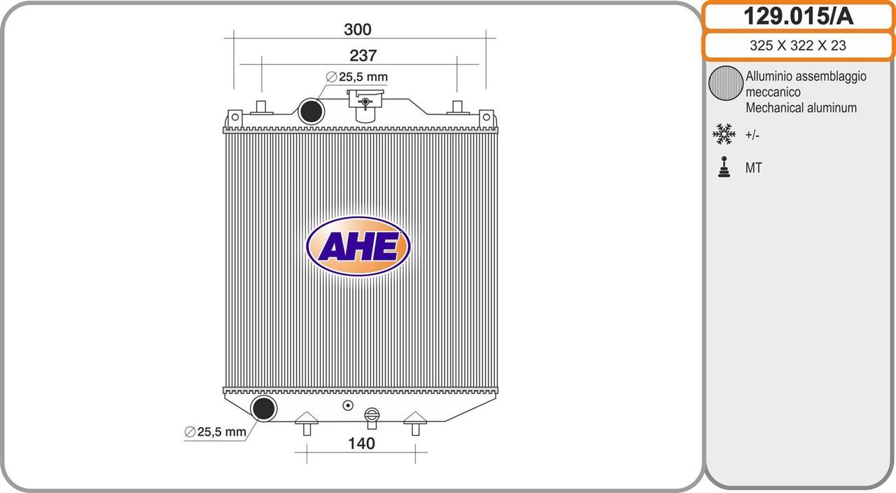 AHE 129.015/A Radiator, engine cooling 129015A