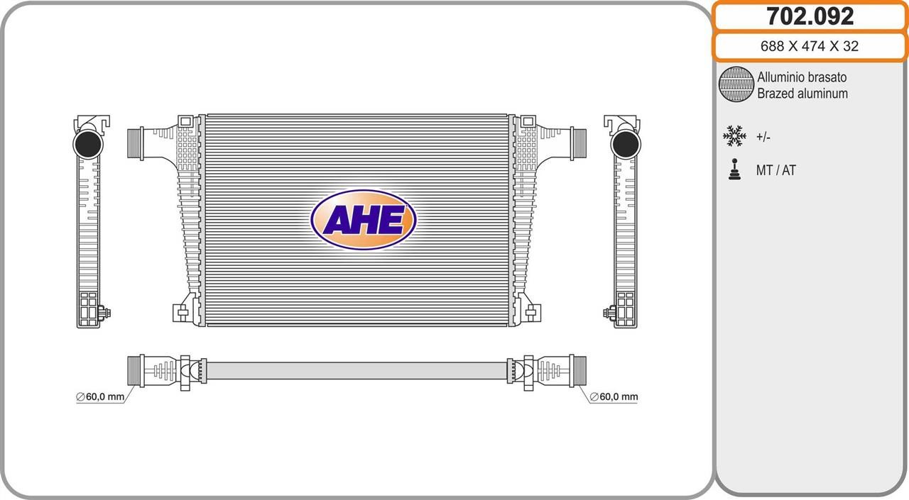 AHE 702.092 Intercooler, charger 702092
