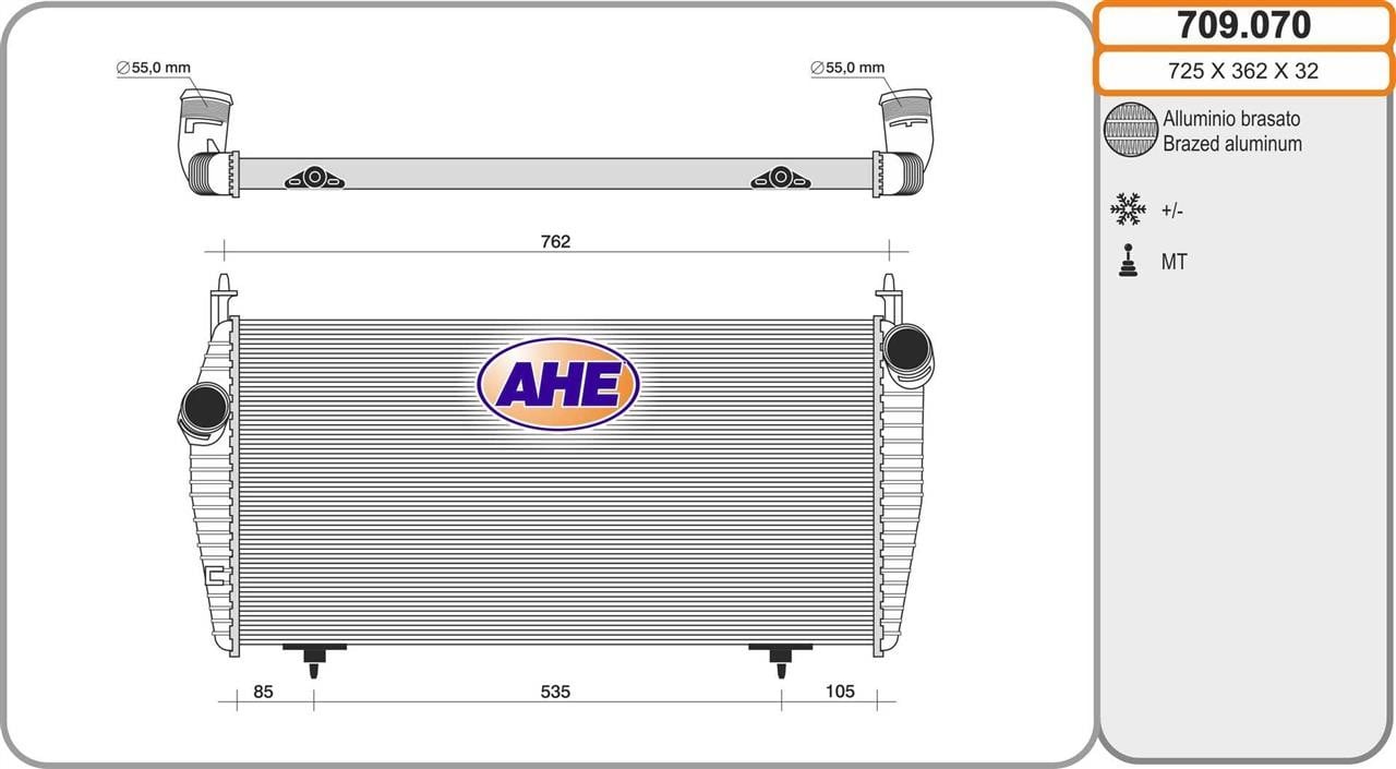 AHE 709.070 Intercooler, charger 709070