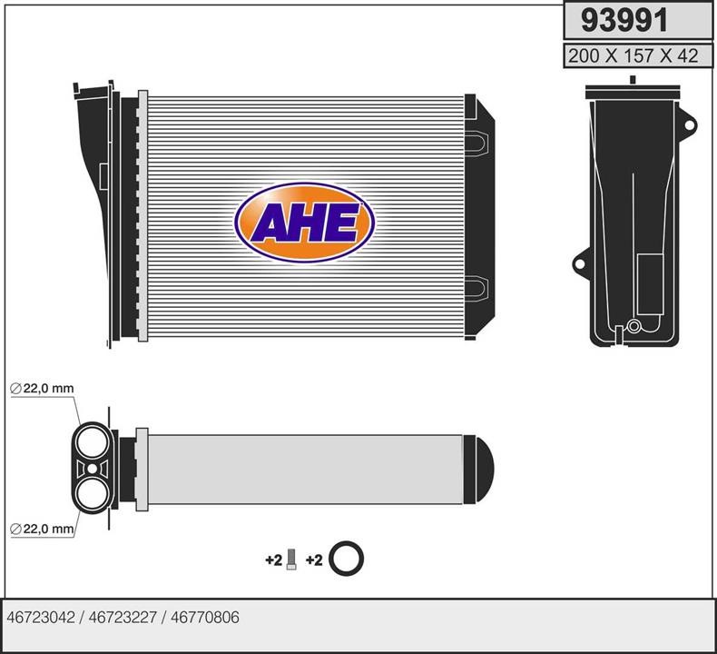 AHE 93991 Heat Exchanger, interior heating 93991