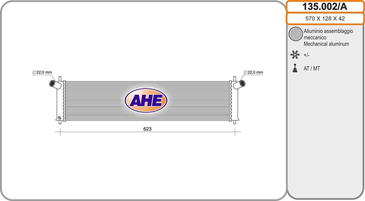 AHE 135.002/A Radiator, engine cooling 135002A