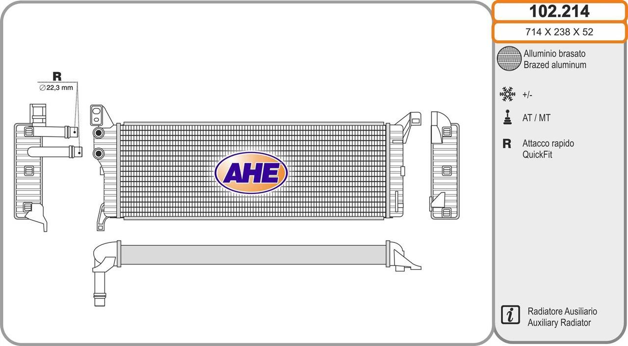 AHE 102.214 Radiator, engine cooling 102214