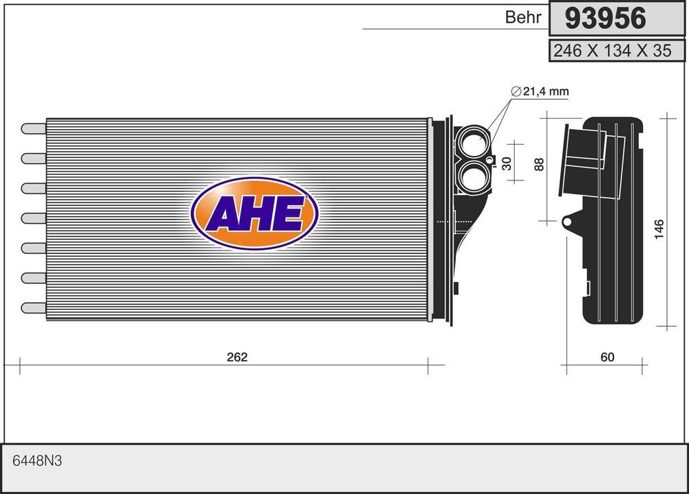 AHE 93956 Heat Exchanger, interior heating 93956