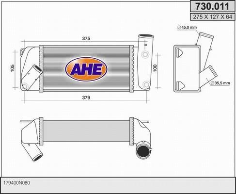 AHE 730.011 Intercooler, charger 730011