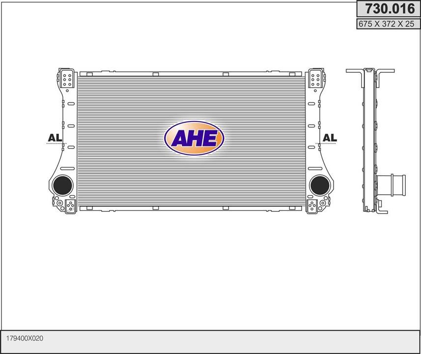 AHE 730.016 Intercooler, charger 730016
