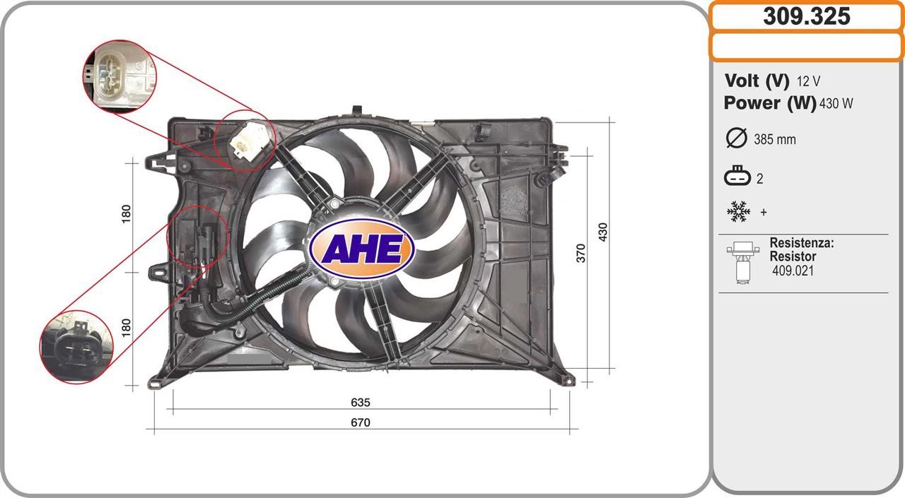 AHE 309.325 Fan, radiator 309325