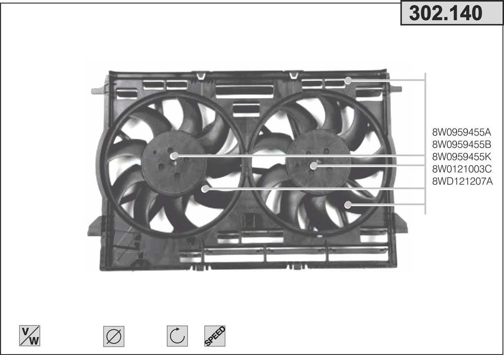 AHE 302.140 Hub, engine cooling fan wheel 302140