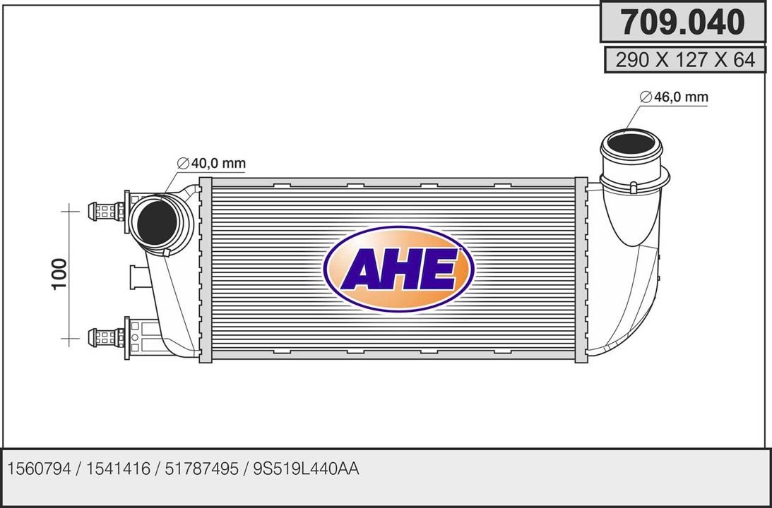 AHE 709.040 Intercooler, charger 709040