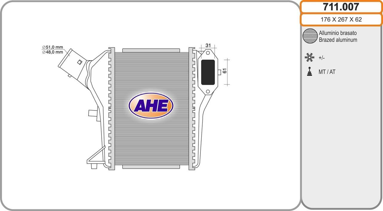 AHE 711.007 Intercooler, charger 711007