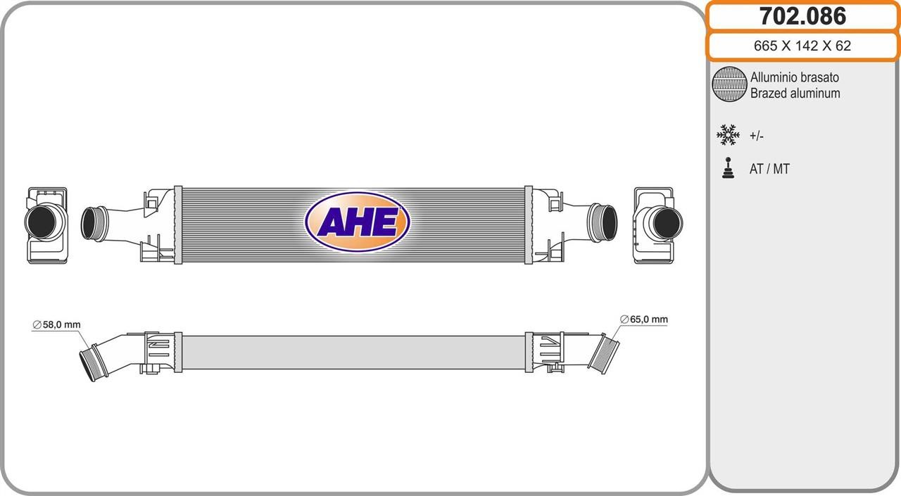 AHE 702.086 Intercooler, charger 702086