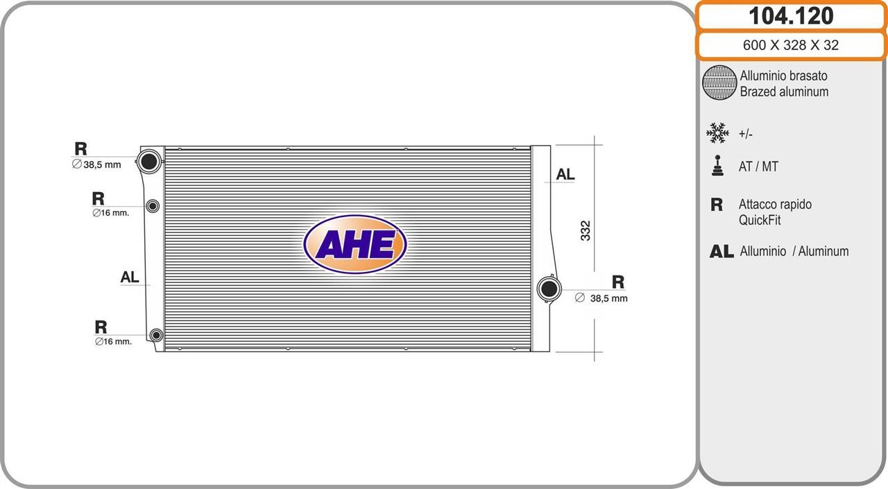 AHE 104.120 Radiator, engine cooling 104120