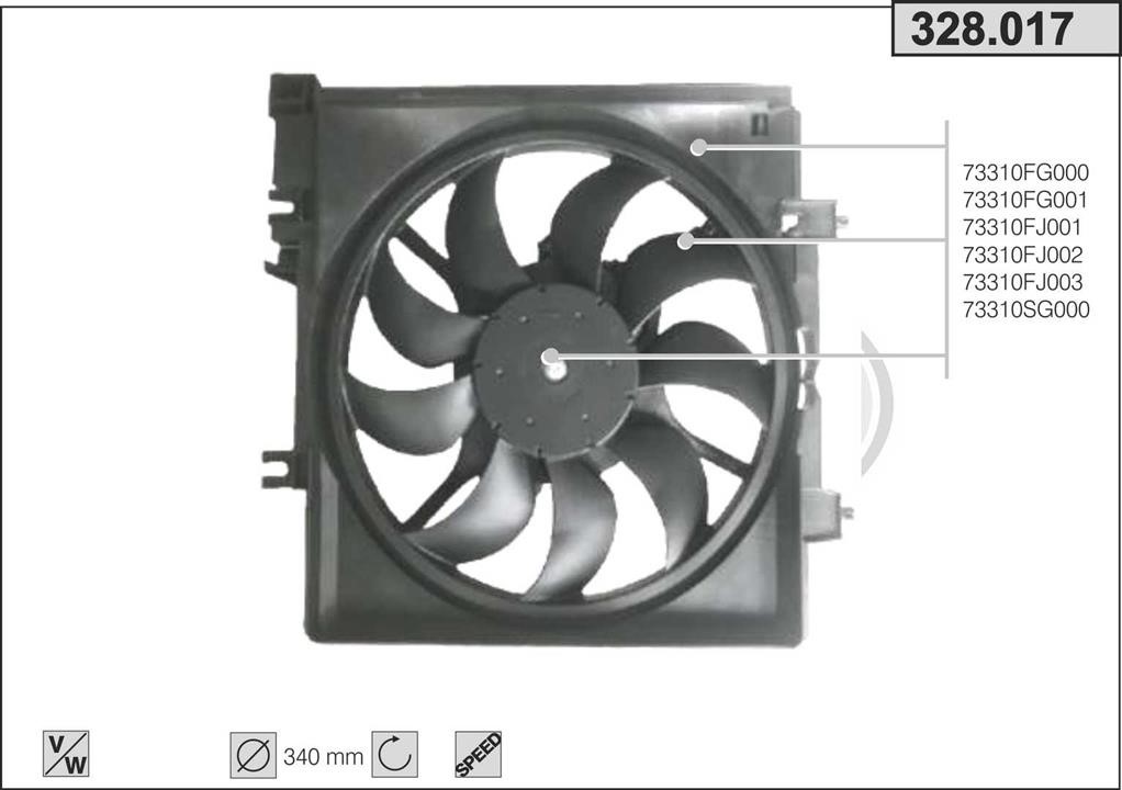 AHE 328.017 Hub, engine cooling fan wheel 328017