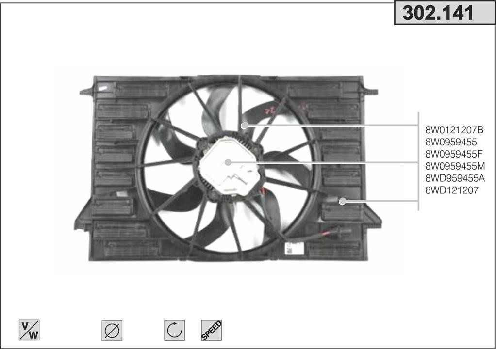 AHE 302.141 Hub, engine cooling fan wheel 302141