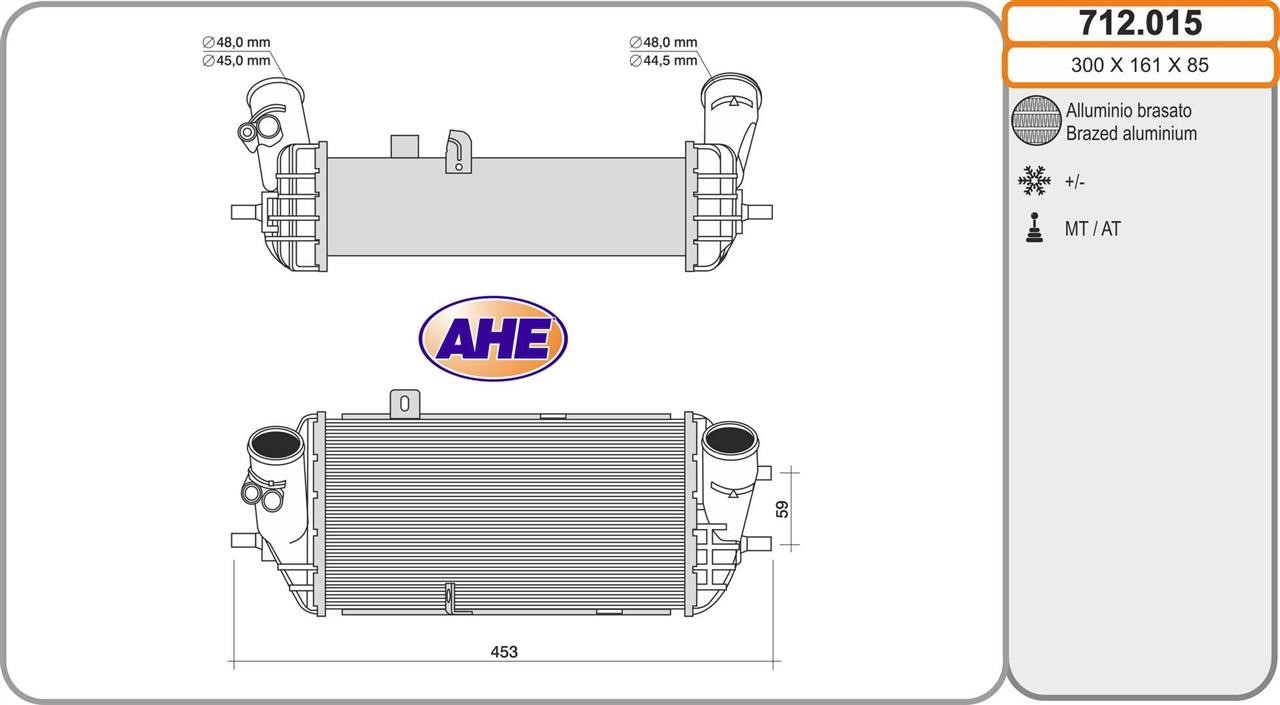AHE 712.015 Intercooler, charger 712015