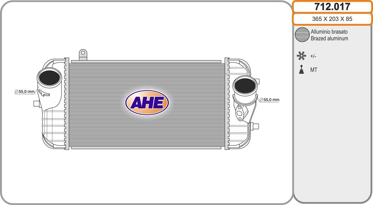 AHE 712.017 Intercooler, charger 712017