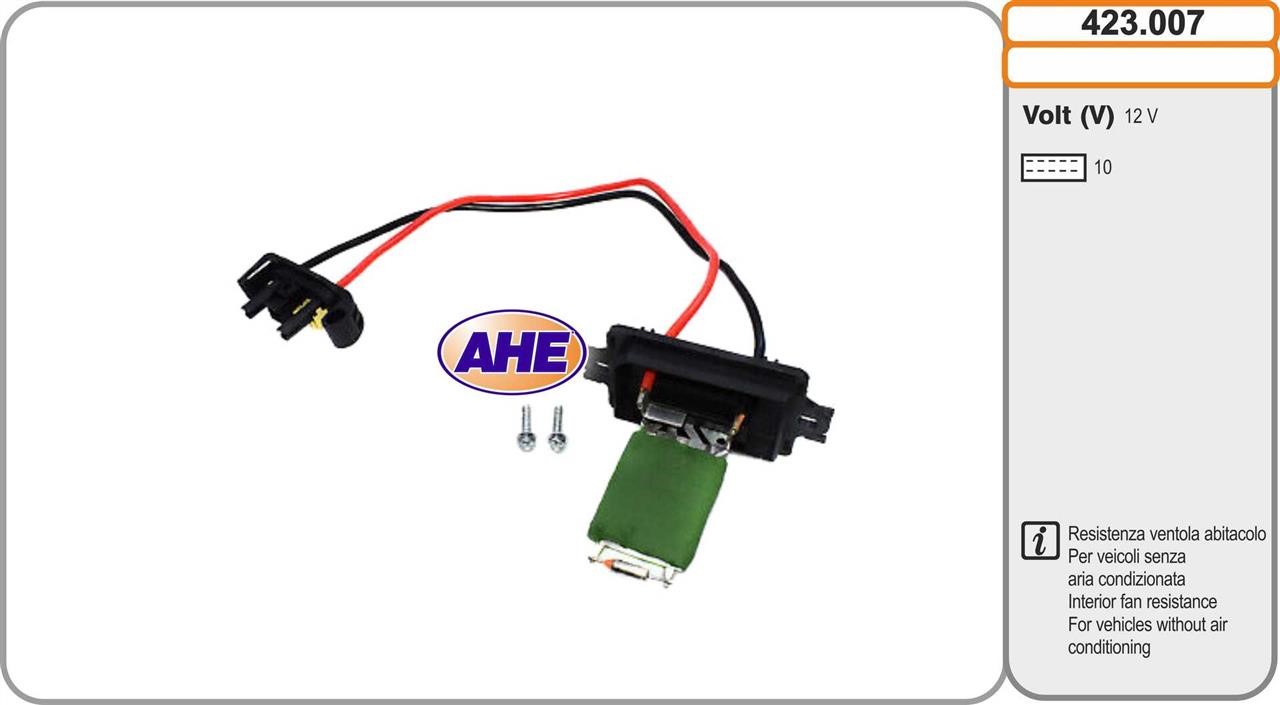 AHE 423.007 Pre-resistor, electro motor radiator fan 423007