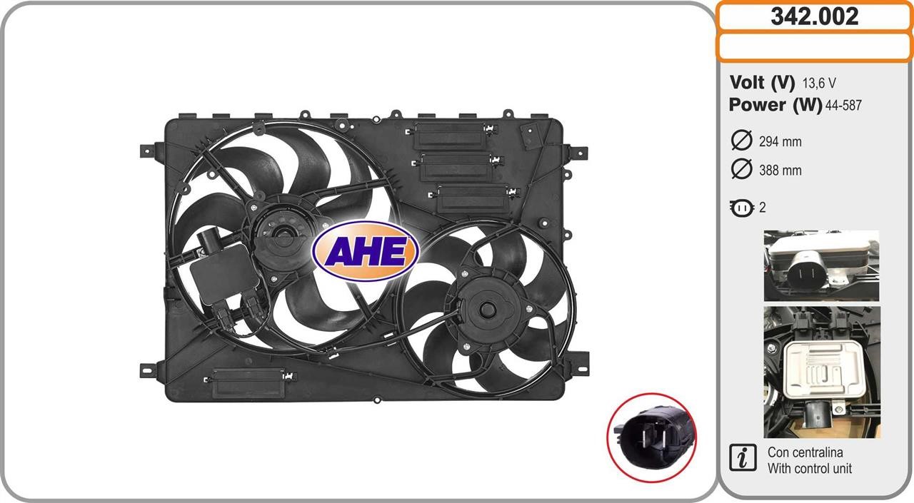 AHE 342.002 Hub, engine cooling fan wheel 342002