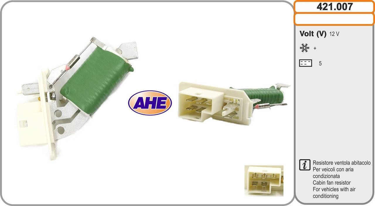 AHE 421.007 Pre-resistor, electro motor radiator fan 421007