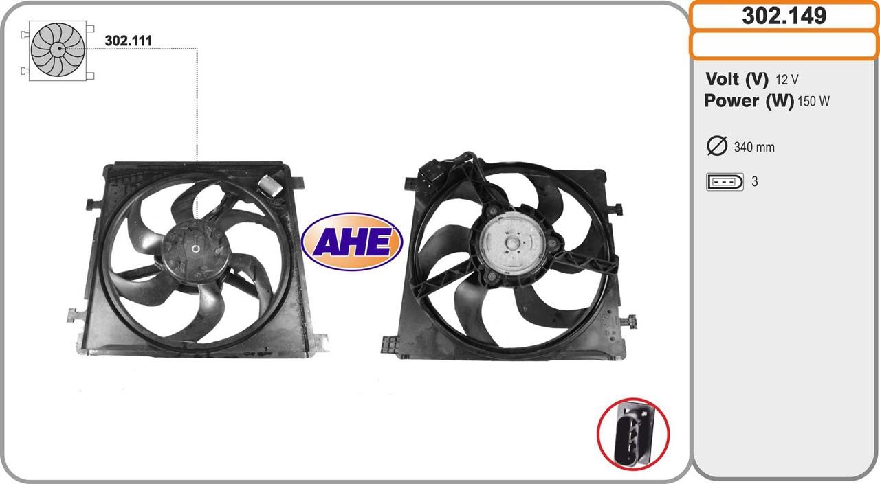 AHE 302.149 Hub, engine cooling fan wheel 302149
