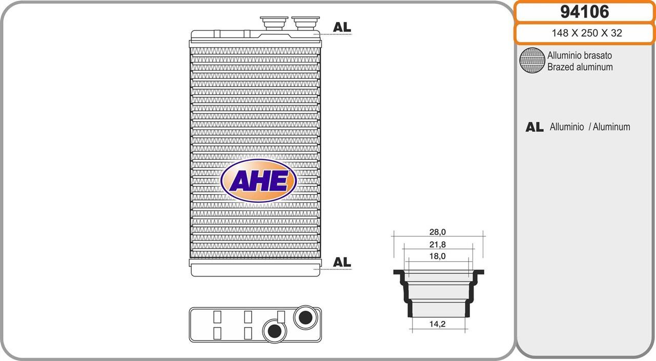 AHE 94106 Heat exchanger, interior heating 94106