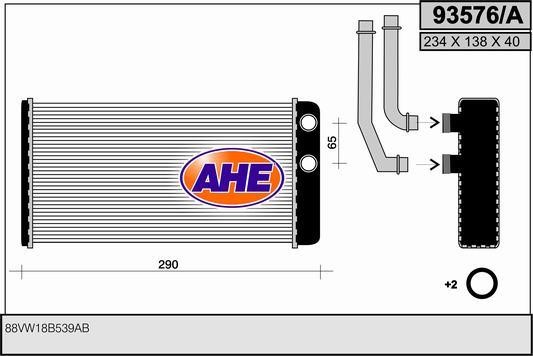 AHE 93576/A Heat exchanger, interior heating 93576A
