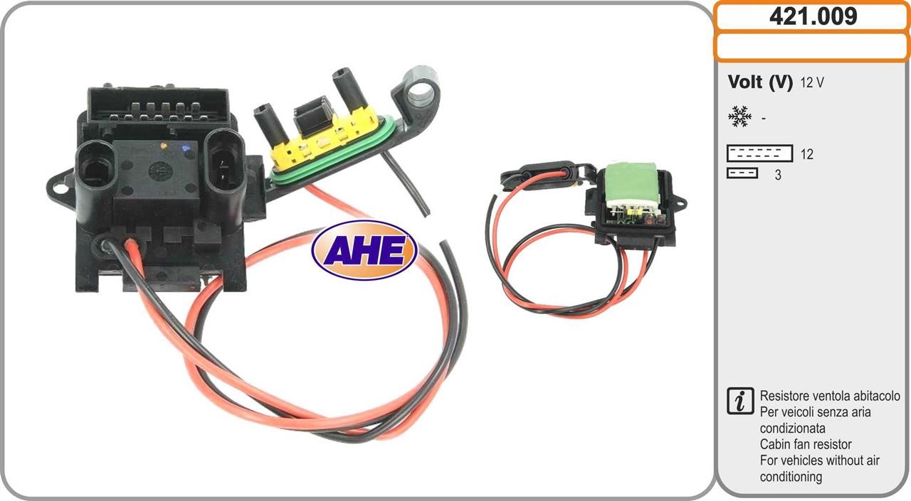 AHE 421.009 Pre-resistor, electro motor radiator fan 421009