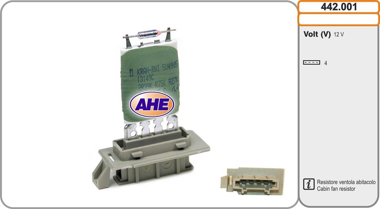 AHE 442.001 Pre-resistor, electro motor radiator fan 442001