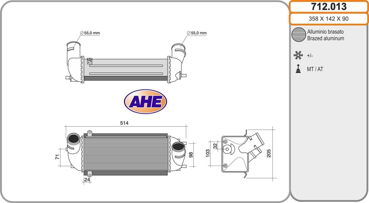 AHE 712.013 Intercooler, charger 712013