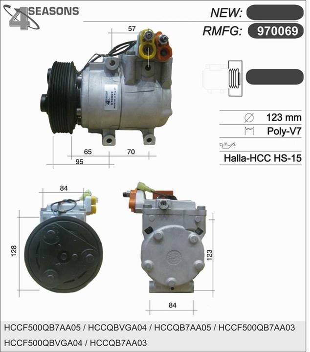 AHE 970069 Compressor, air conditioning 970069