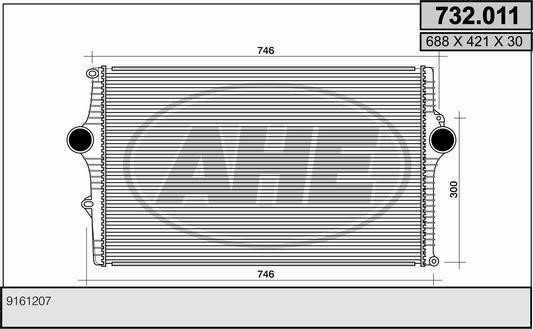 AHE 732.011 Intercooler, charger 732011