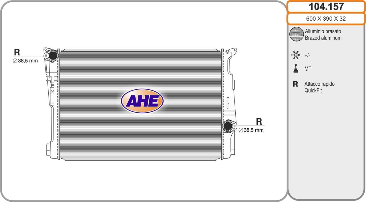 AHE 104.157 Radiator, engine cooling 104157