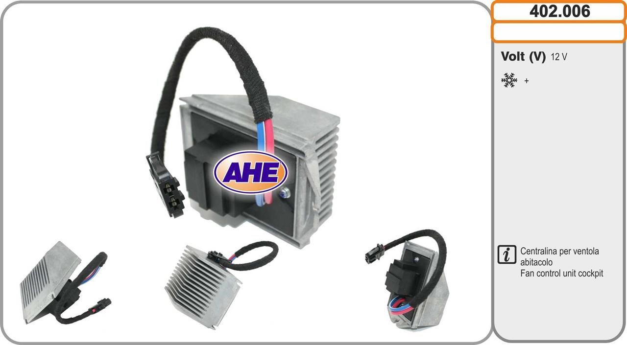 AHE 402.006 Pre-resistor, electro motor radiator fan 402006