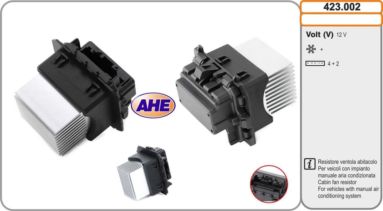 AHE 423.002 Pre-resistor, electro motor radiator fan 423002