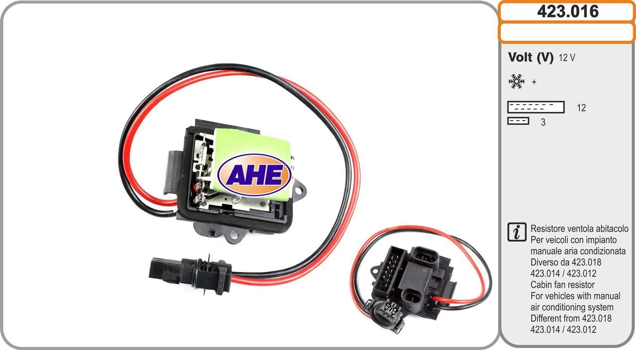 AHE 423.016 Pre-resistor, electro motor radiator fan 423016